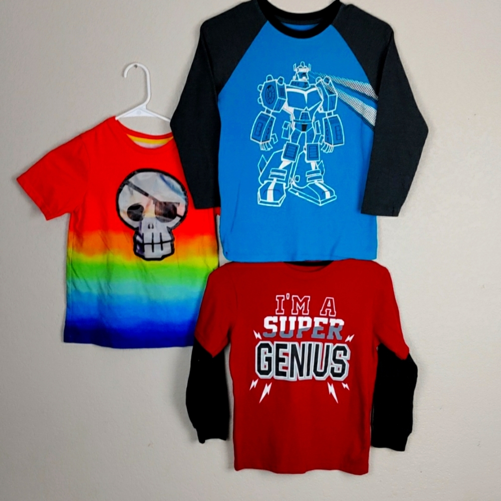 Set of three Garanimals boys size 8 shirts 2 long sleeve 1 short sleeve shirt